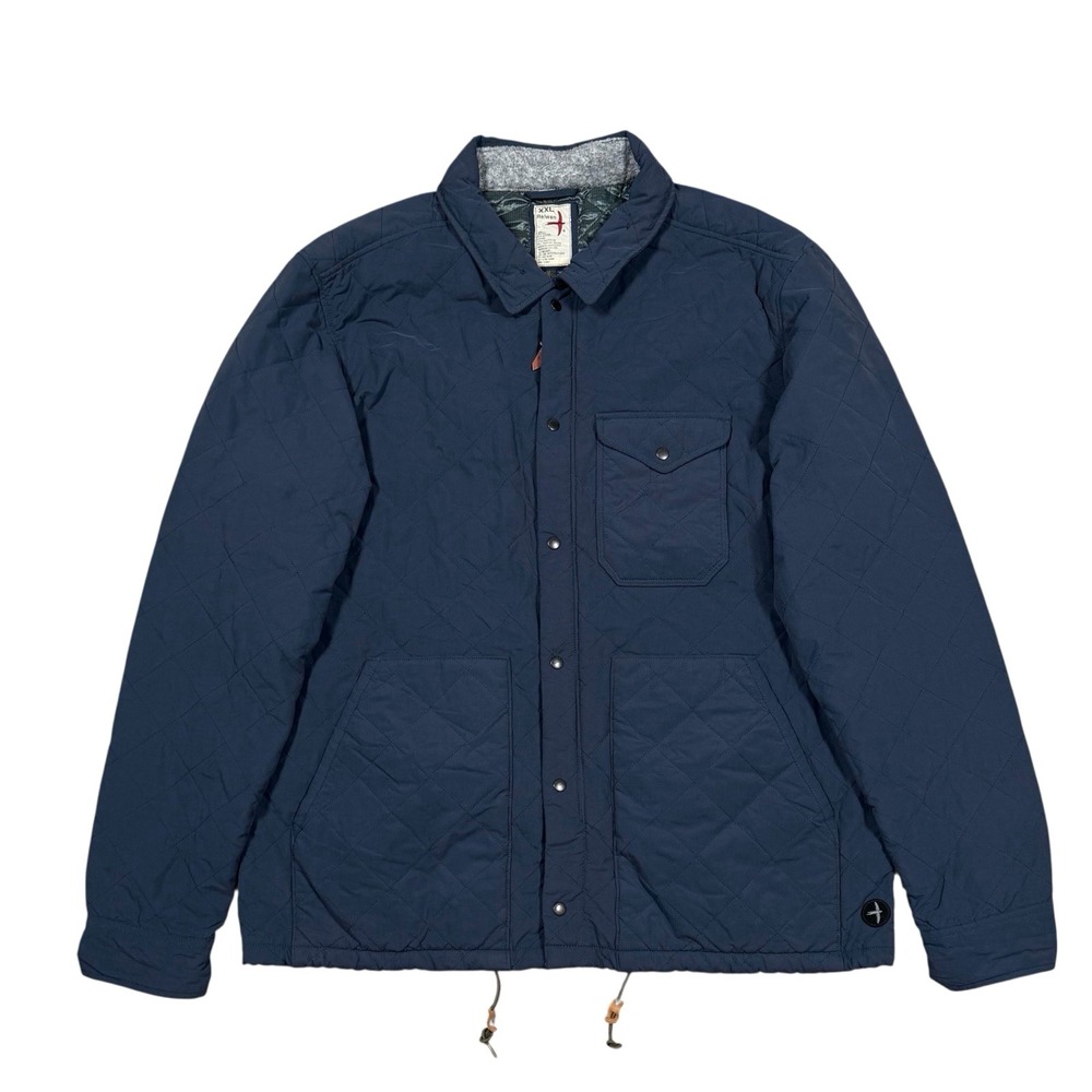 Relwen Quilted Jacket Navy Blue, Green Lined Sz 2XL Huckberry Military Insulated